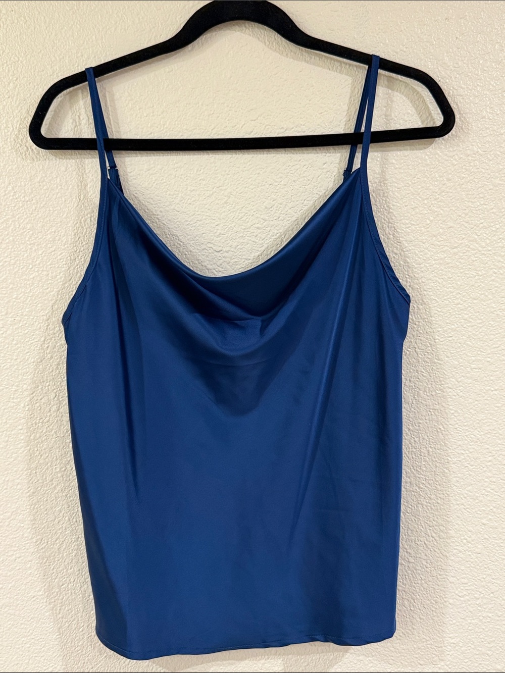 Satin Cowl Neck Layering Camisole - Blue